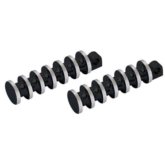 Finned foot pegs. Black