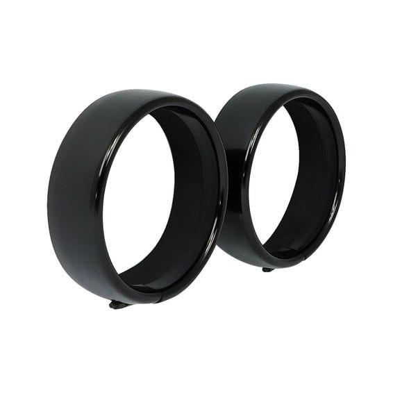 Recessed trim rings. 4.5" spotlamp. Gloss black