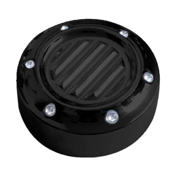 dipstick cover. Dimpled black