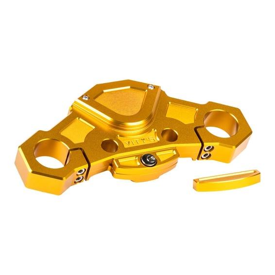 Racing Design top triple tree. Lock. Gold