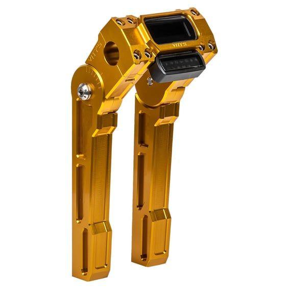 10" adjustable risers. Digital gauge. Gold