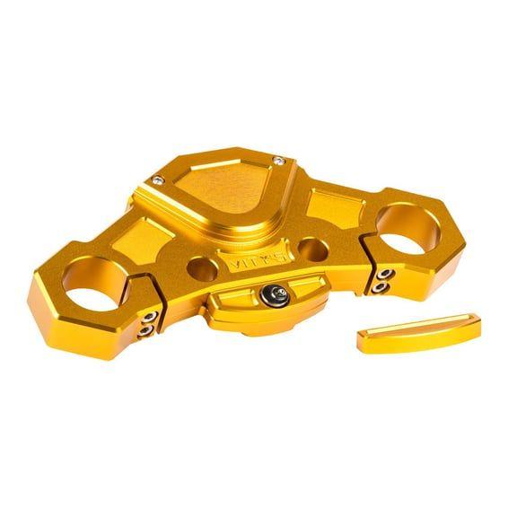Racing Design top triple tree. Lock. Gold