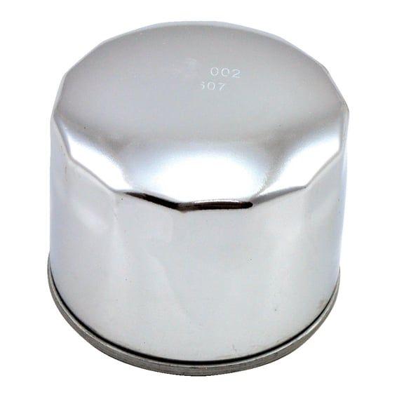 spin-on oil filter. Chrome