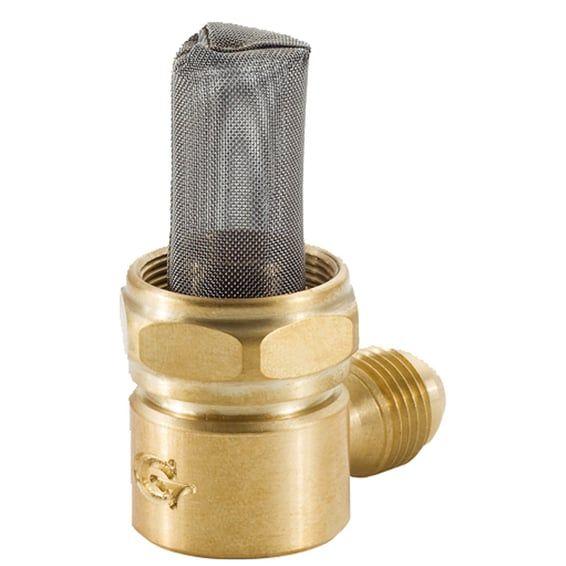 Golan, low profile tank fitting 22mm with nut. Brass
