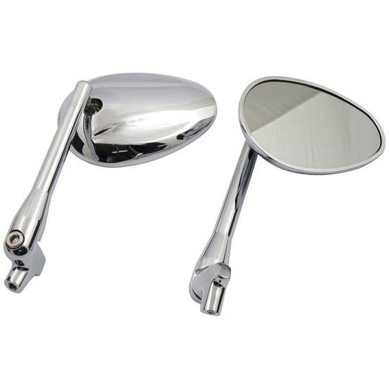 Oval, rotatable stem mirror set