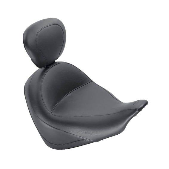 wide touring solo seat plain w/driver backrest black