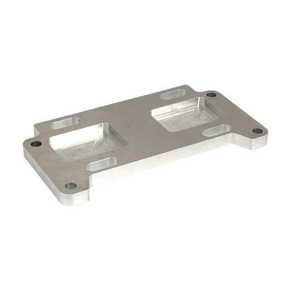 transmission mount plate aluminum, 3/4" offset