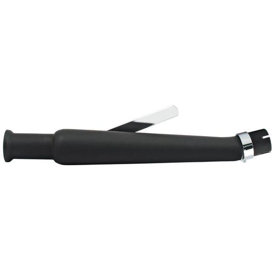 Trumpet universal upswept right muffler 20-1/2" long black