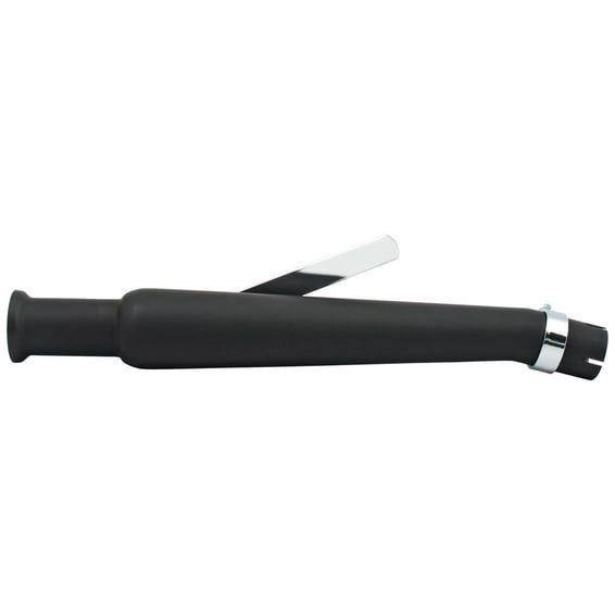 Trumpet universal upswept left muffler 20-1/2" long black