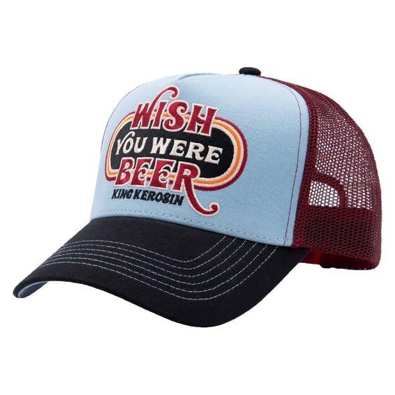 Wish You Were Beer trucker cap skyblue/black
