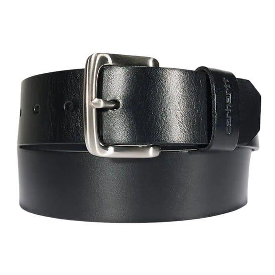 Leather classic buckle belt black