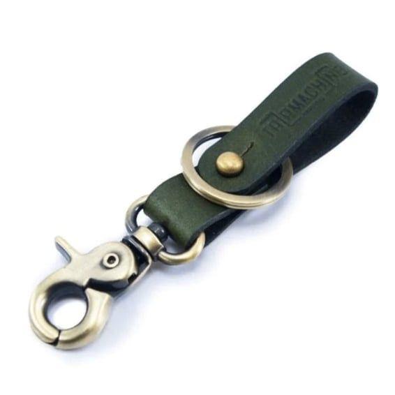 Key Fob army green/antique Gold