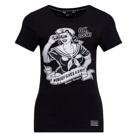 Queen Kerosin Nobody Gives A Shit t-shirt black