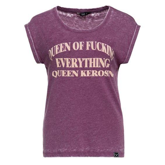 Queen Kerosin Queen of everything t-shirt plum