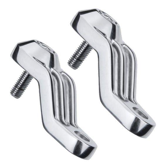 ribbed Triline turn signal brackets. Polished