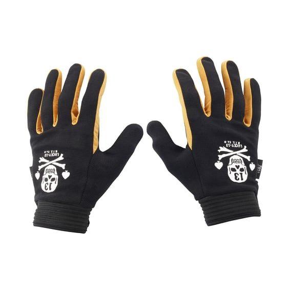 Pirate Skull gloves black /yellow