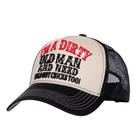 I'm a dirty old man cap black/beige