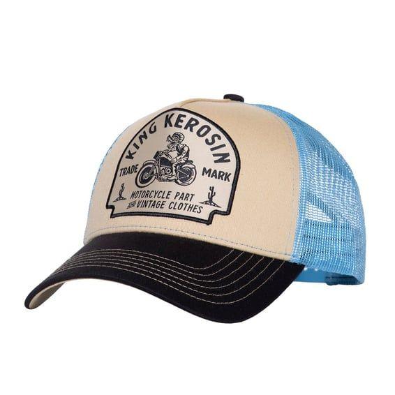Motorcycle parts cap beige/light blue