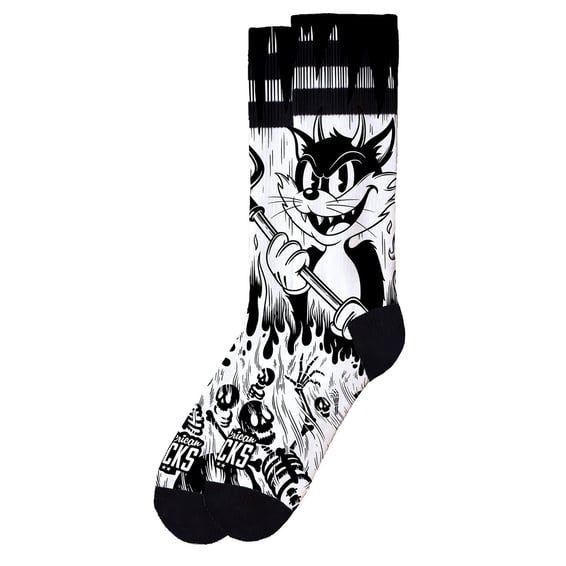Evil Cat Signature socks white