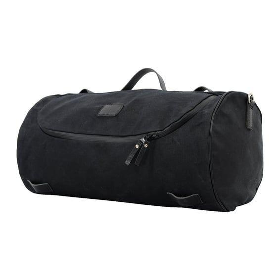 LongRide, roll bag waxed cotton wide. Black wax