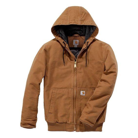 Washed insulated jacket Carhartt brown