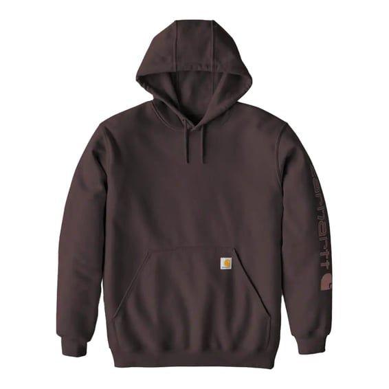 Sleeve Logo hoodie dark sepia