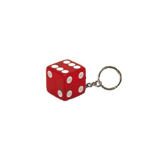Triktopz Dice key chain clear red