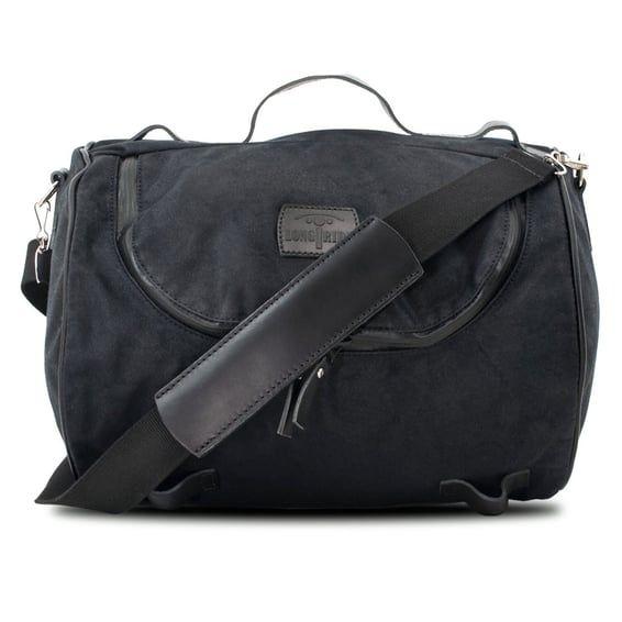 LongRide, roll bag waxed cotton narrow. Black