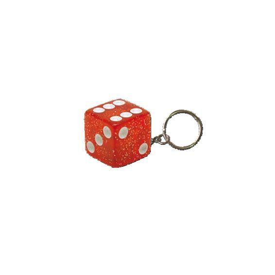 Triktopz Dice key chain red glitter