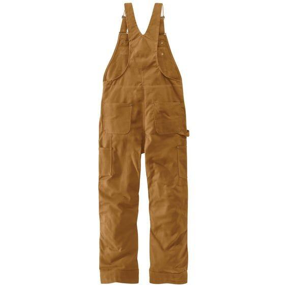Duck insulated bib overall carhartt brown