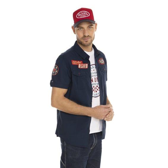 Popline shirt navy