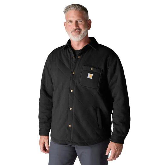 Quilted Snap Front shirt black