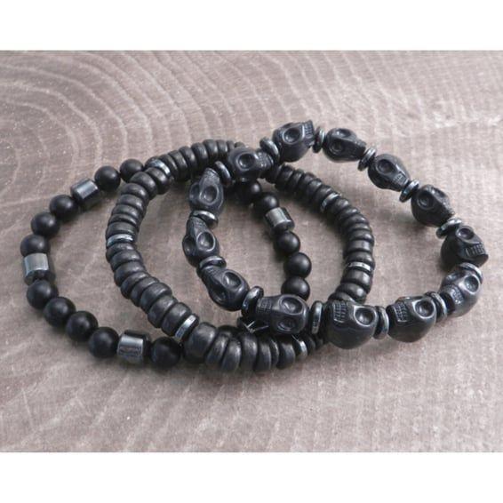 Stone Skull 3 pack with Hematite Accent