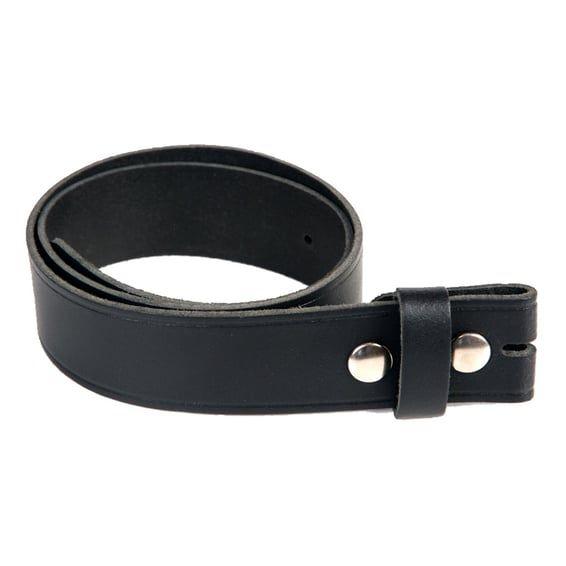 Leather belt without buckle black