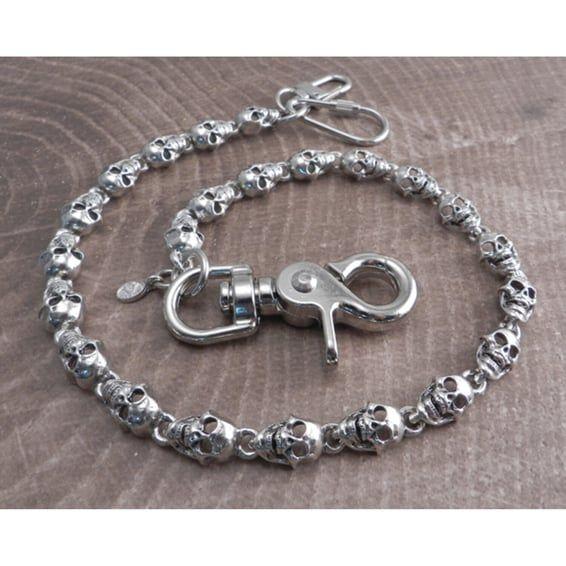Flat Skull Wallet Chain 16"