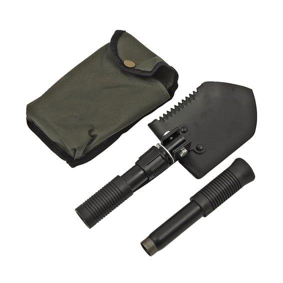Folding spade, with built-in axe