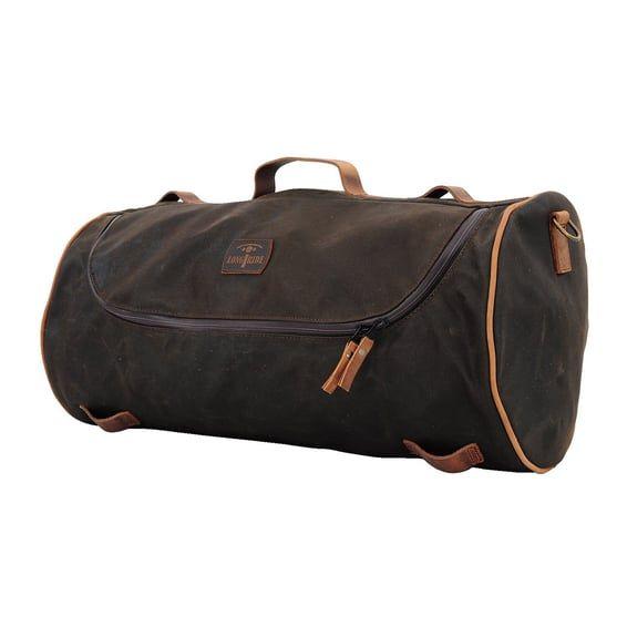 LongRide, roll bag waxed cotton wide. Khaki wax