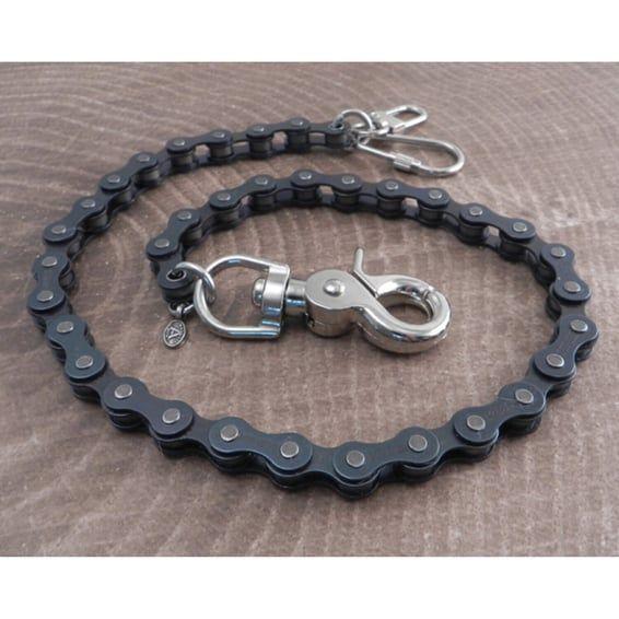 Black Bike Wallet Chain 18"