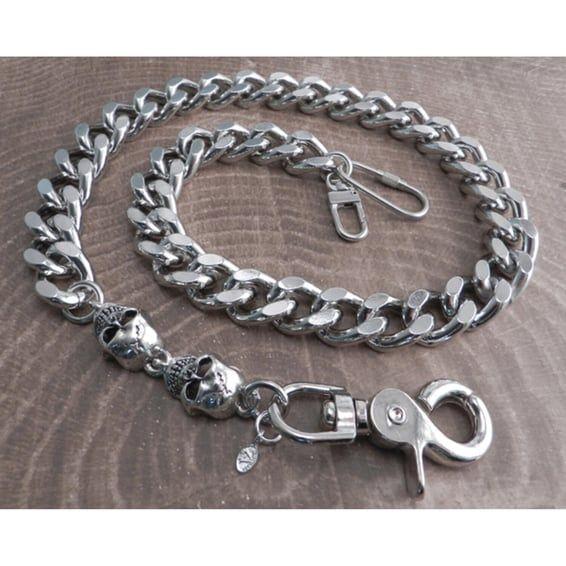 Monster Skull & Leash Wallet Chain 25"