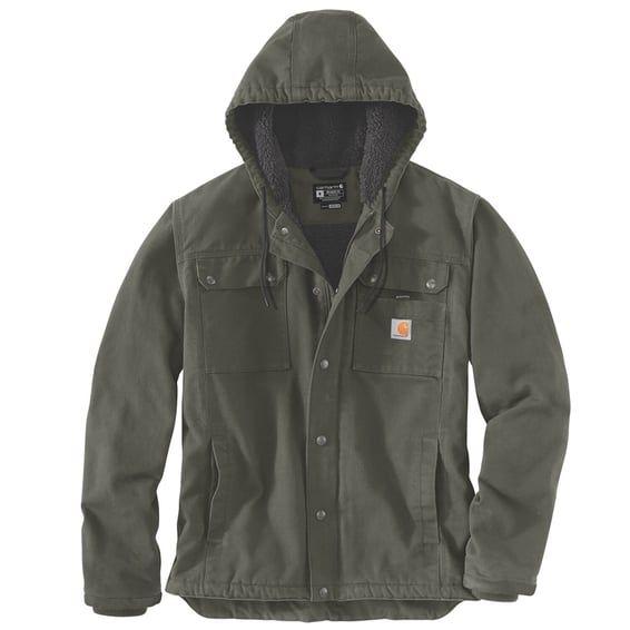 Utility sherpa-lined jacket moss