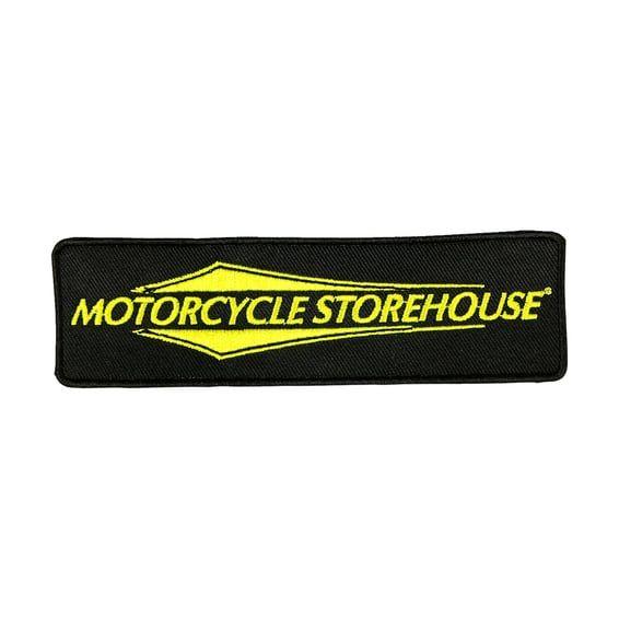 Motorcycle storehouse, logo patch. Black