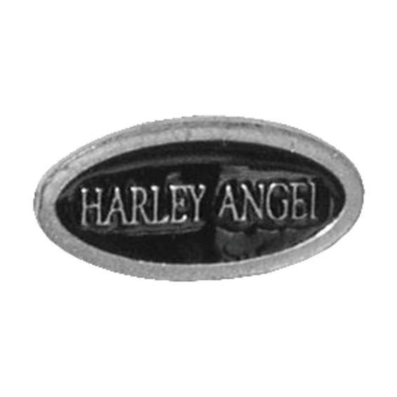 Biker pins Harley angel title pin
