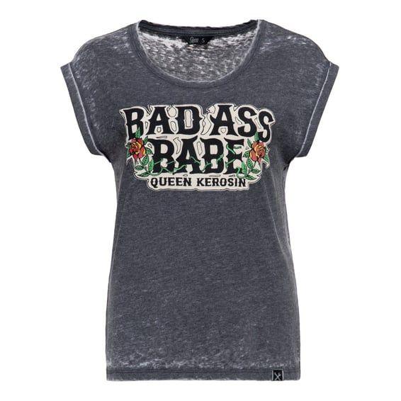 Queen Kerosin Bad ass babe t-shirt anthracite