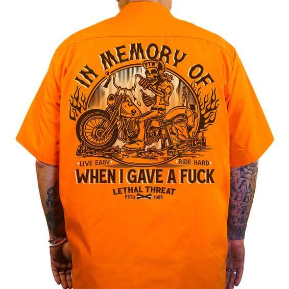 In Memory work shirt orange