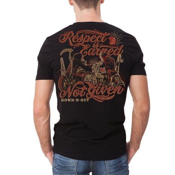 Down-N-Out Respect Is Earned T-shirt black