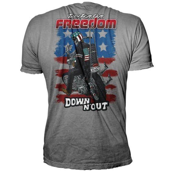 Freedom Rider t-shirt american flag grey