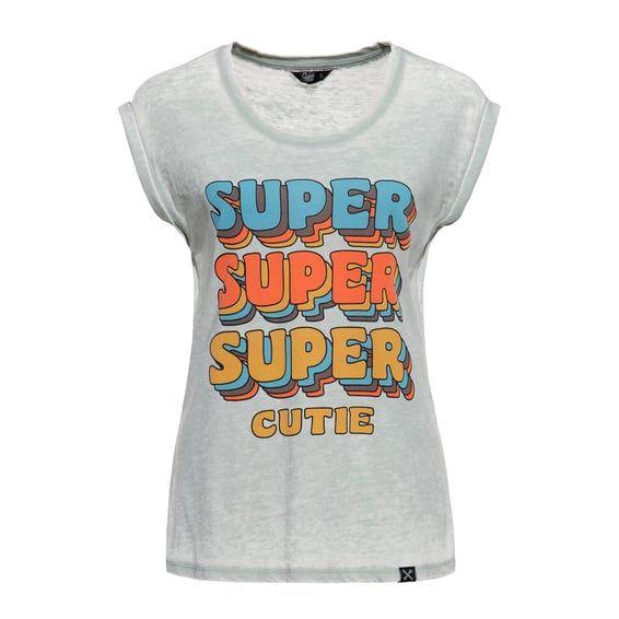 Queen Kerosin Super cutie t-shirt smoke green
