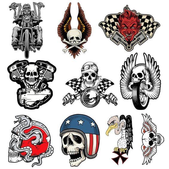 Biker series 10-pack decals
