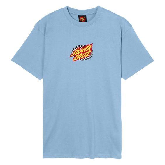 Oval Check Flame Front t-shirt crystal blue