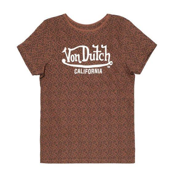 Leopard female t-shirt brown
